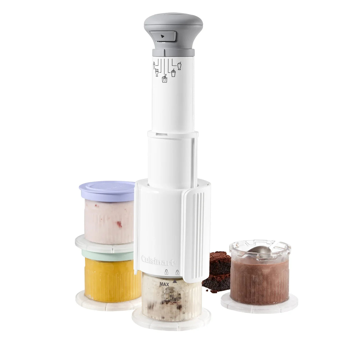 Cuisinart FastFreeze 5-in-1 Ice Cream Frozen Dessert Maker, Includes 4 Mixing Cups with Lids