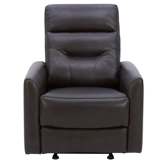 Gilman Creek Top‑grain Leather Power Glider Recliner, Dark Brown