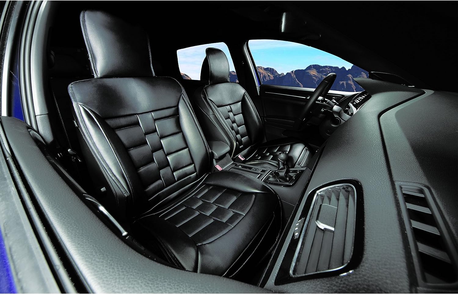 Alpena Black Padded Universal Fit Luxury Seat Cover, 2-pack