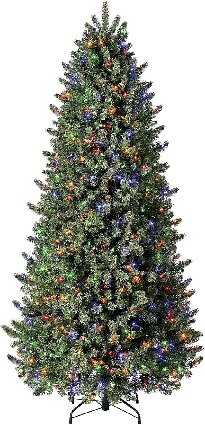 7.5 ft Pre-Lit Holiday Symphony Slim Aspen Artificial Christmas Tree