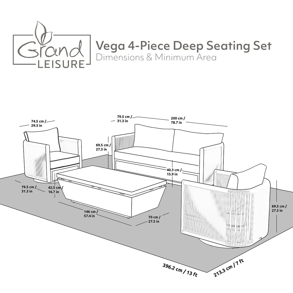 VEGA 4PC PATIO SEATING SET