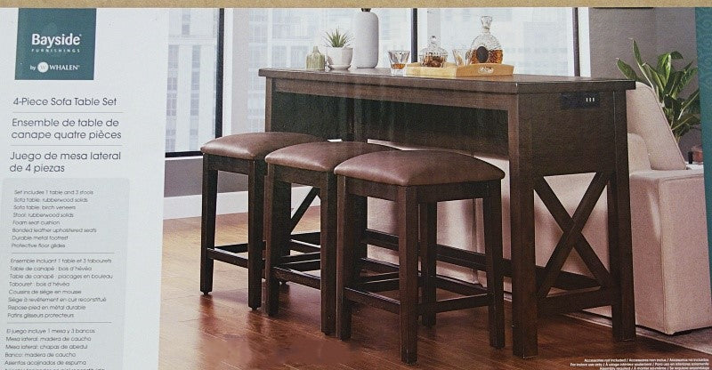 Langston 4-piece Sofa Table Set (BROWN)