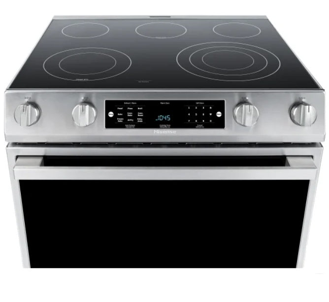 Hisense 30 in. 5.8 cu ft Stainless Steel Electric Slide-In Range with Air Fry and True Convection