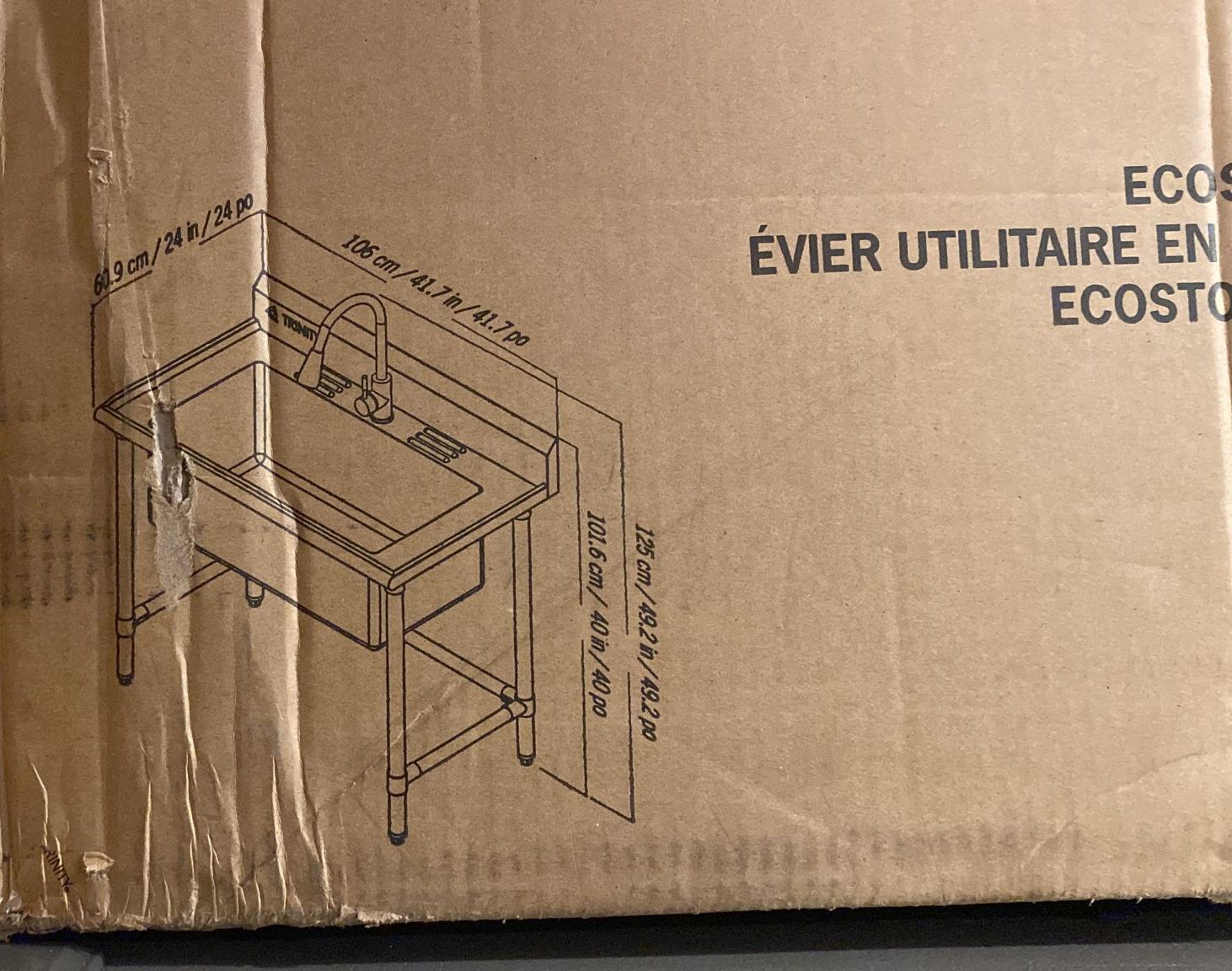 TRINITY 32 in. x 16 in. Stainless-steel Utility Sink