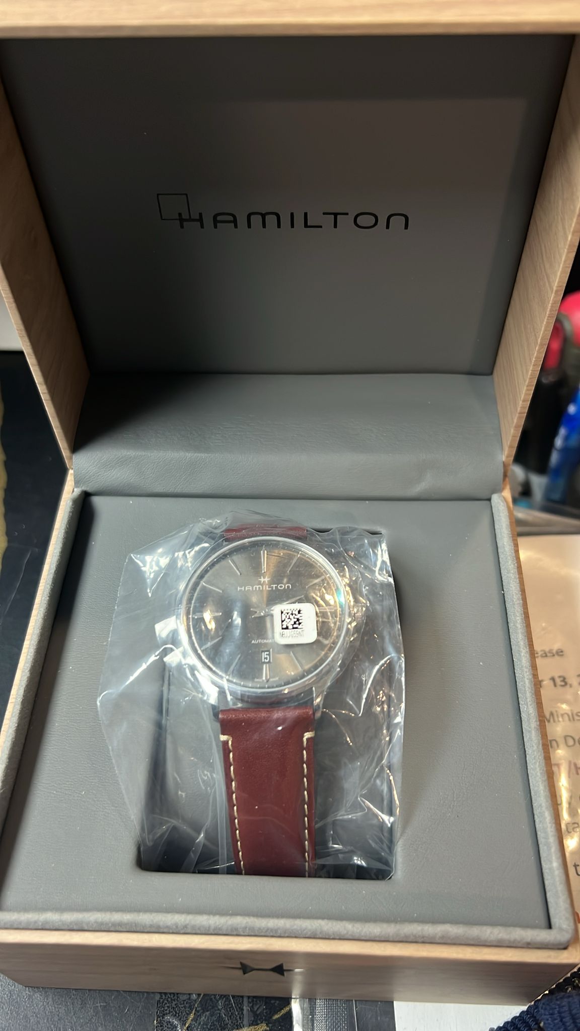 HAMILTON Watch, JazzMaster Thinline H38525881 Swiss Watch