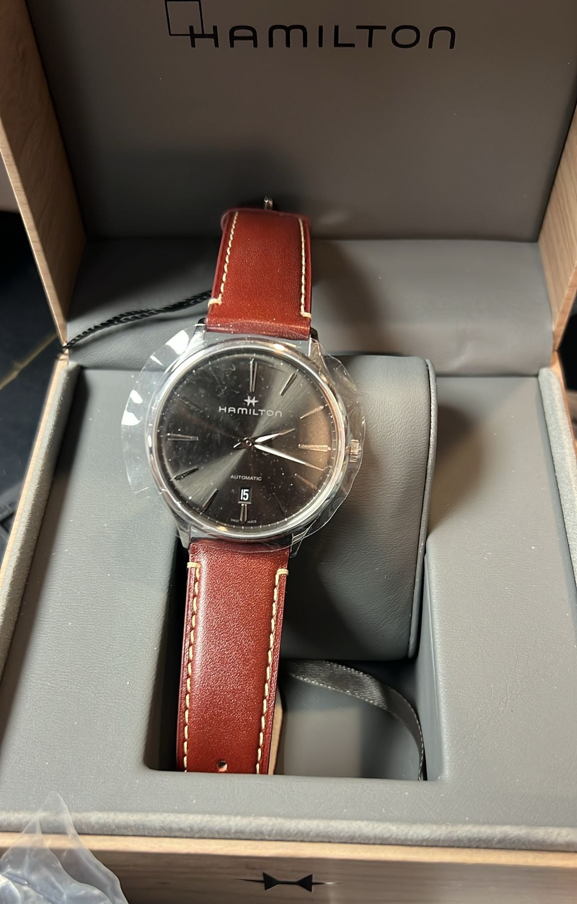 HAMILTON Watch, JazzMaster Thinline H38525881 Swiss Watch