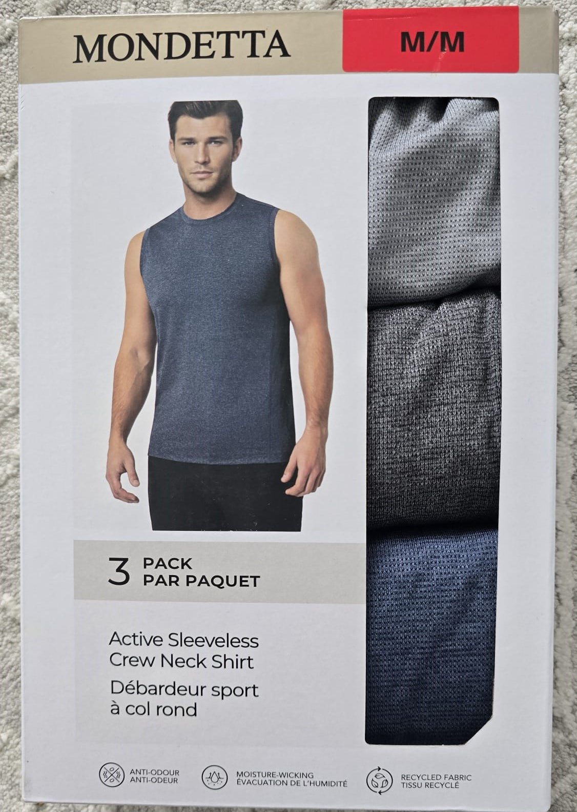 MONDETTA ATHLETIC TANKS 3PK (M/M)