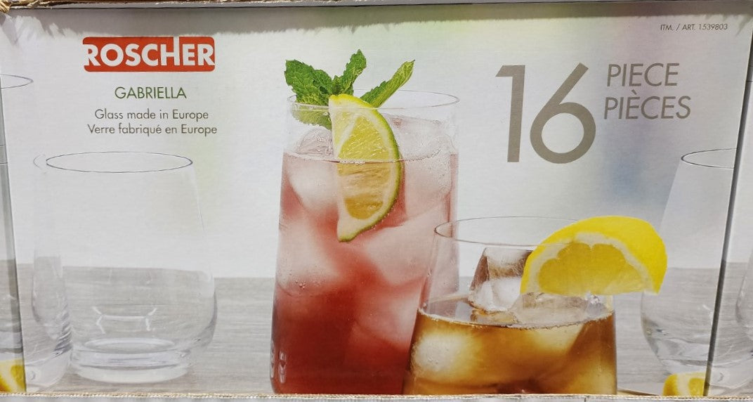 ROSCHER 16PC GLASSWARE SET