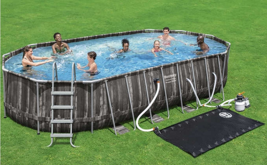 Bestway Power Steel Oval Above-ground Pool with Solar Heater - 6.71 m (22 ft.)