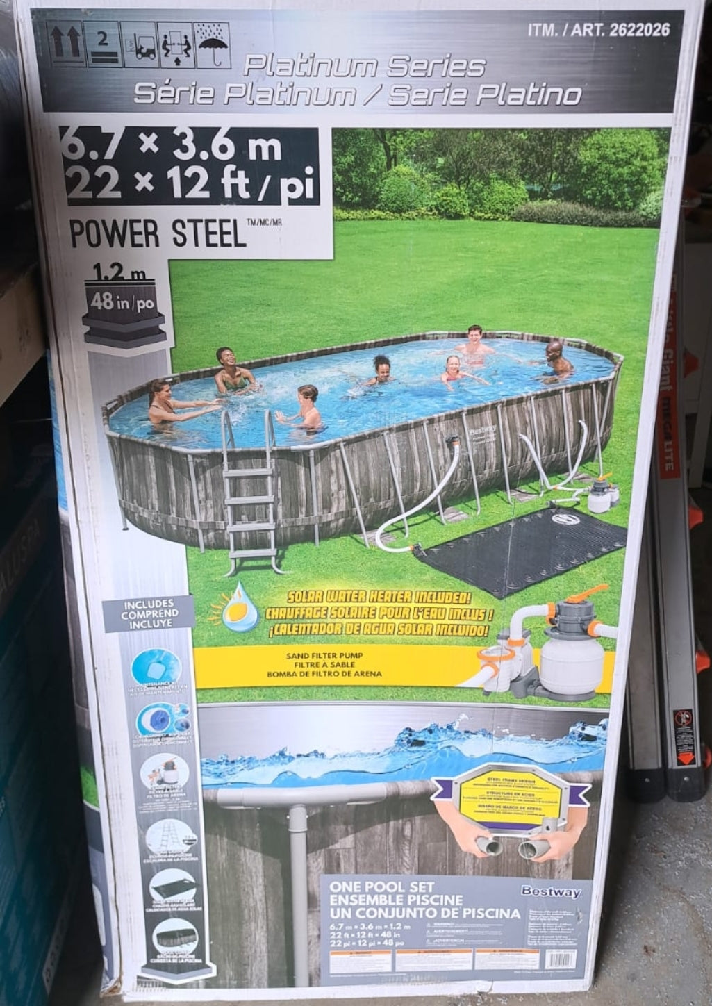 BESTWAY POWER STEEL ABOVE-GROUND POOL & SOLAR HEATER
