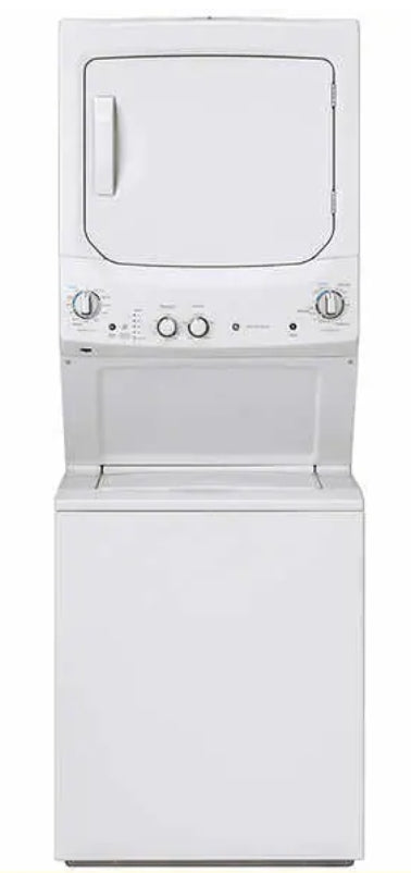 GE 27 in. Electric White 4.4 cu. ft. Washer, 5.9 cu. ft. Laundry Centre
