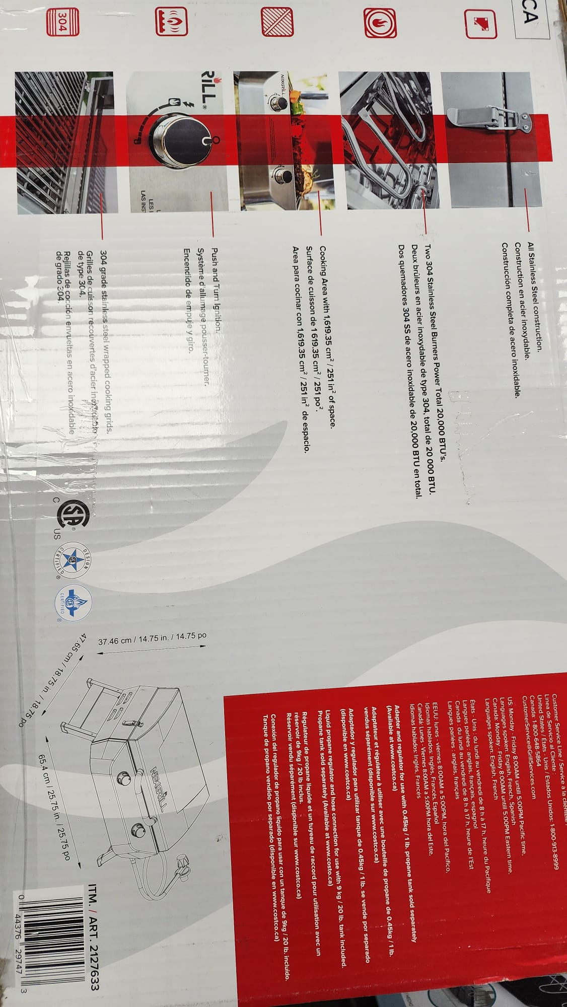 NEXGRILL 2B GRILL BURNER PROPANE