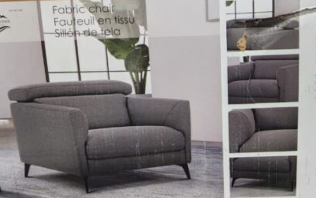 GILMAN CREEK ACCENT CHAIR GREY FABRIC (No Box)