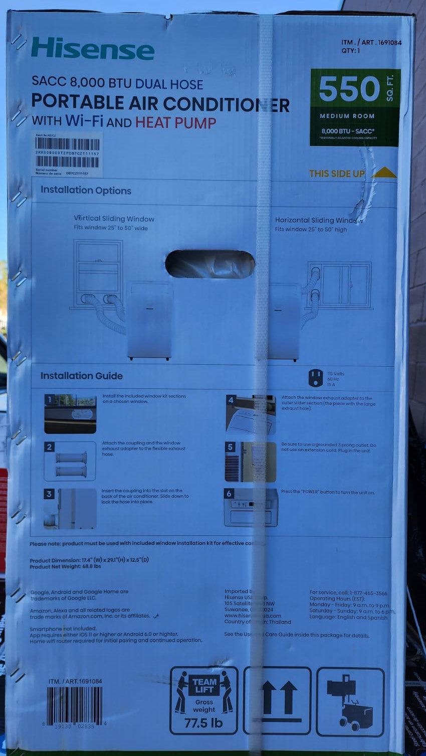 Hisense Portable AC Cooling Dehumidifier