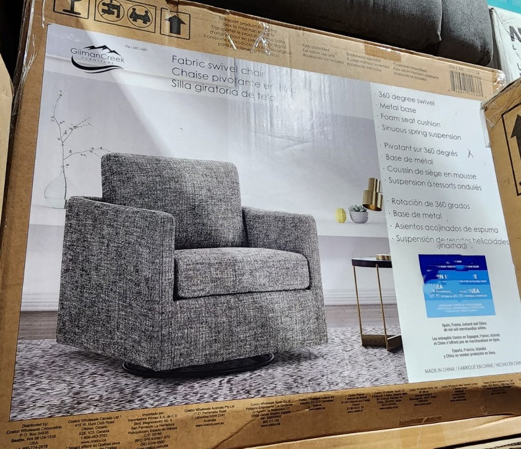 FABRIC SWIVEL ACCENT CHAIR