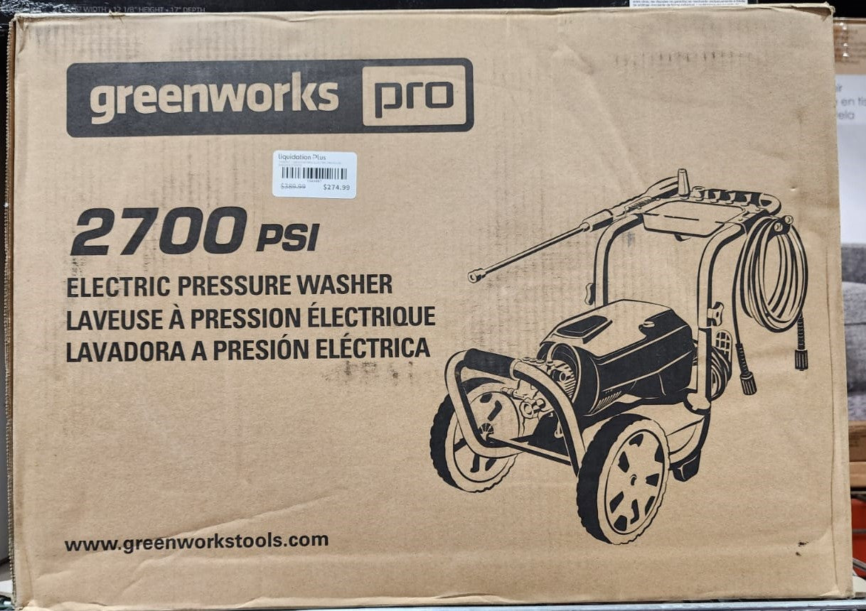 GREENWORKS ELECTRIC PRESSURE WASHER 2700PSI