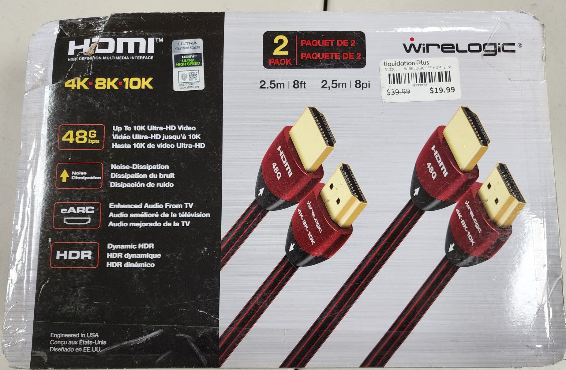 WIRELOGIC 8FT HDMI 2 PACK
