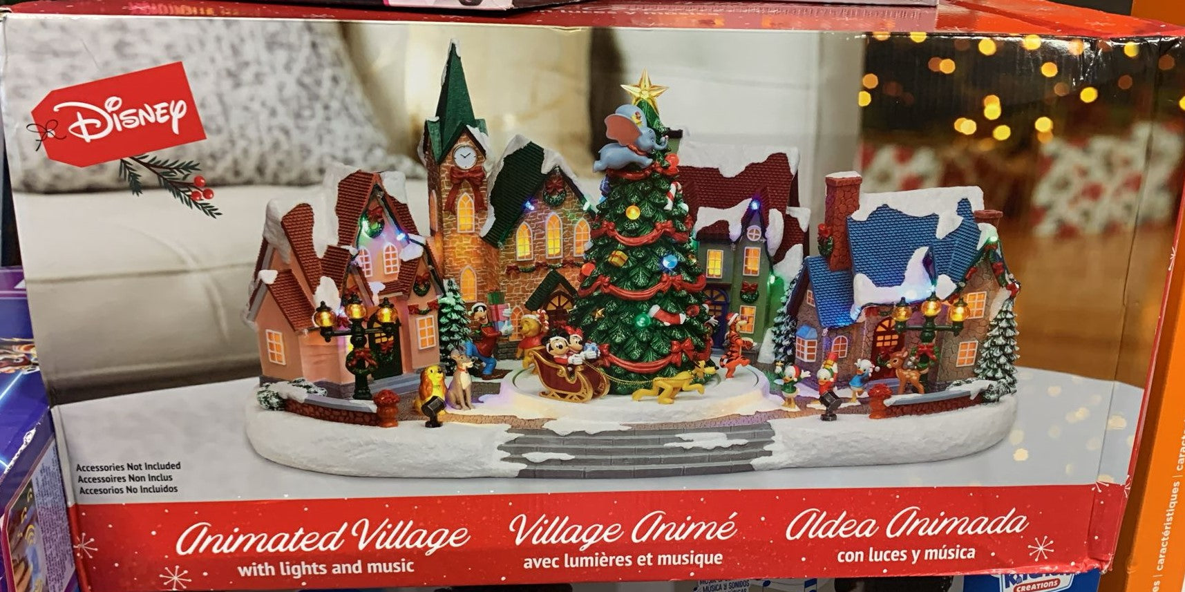 Disney Animated Village with Lights and Music