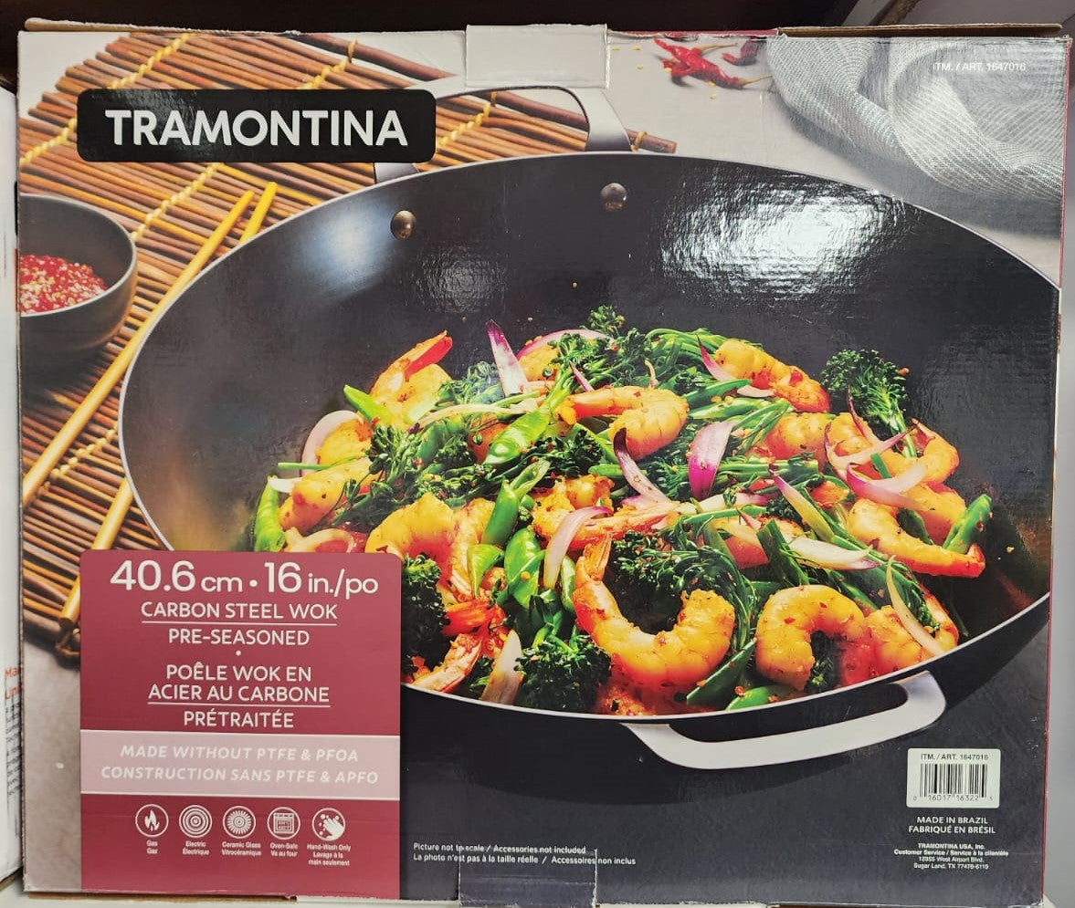 Tramontina carbon steel Wok 40.6 cm (16 in.)