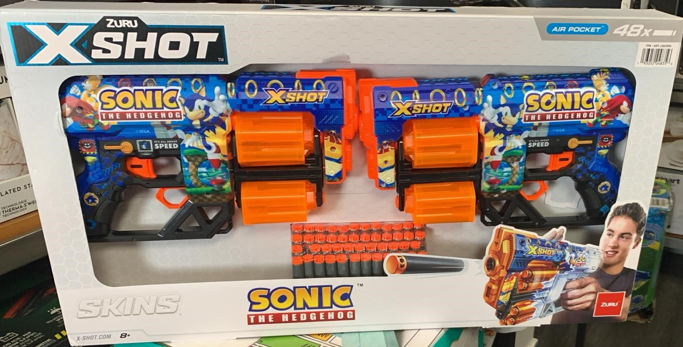 X-Shot Sonic the Hedgehog Skins Dread Dart Blaster 2-pack