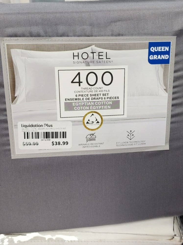 HOTEL SIGNATURE 6 PIECE SHEETS SET QUEEN (Egyptian Cotton)