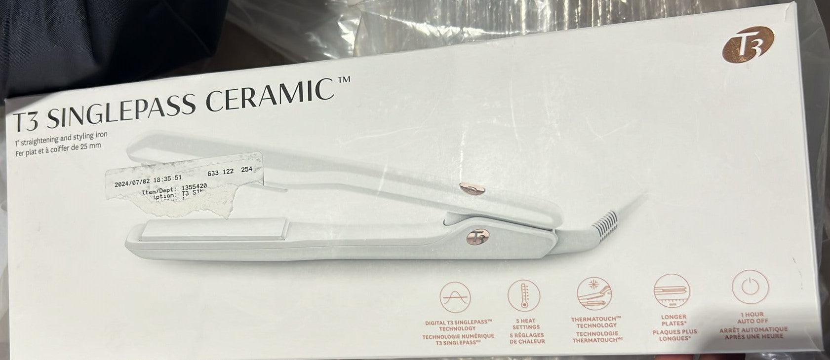 T3 SinglePass StylePlus 1” Algorithmic Straightening and Styling Iron