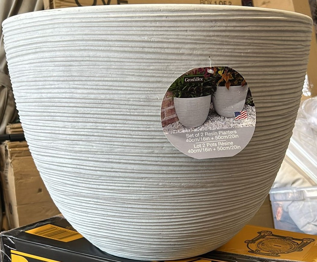 grosfillex planter pots GROSFILLEX RESIN PLANTER 2PK 16″ X 20″