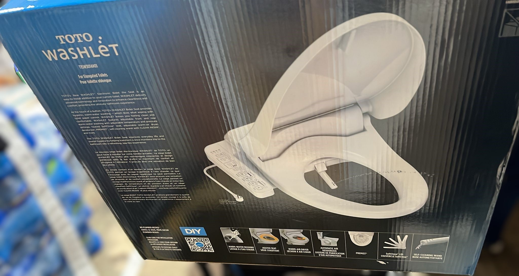 TOTO WASHLET Electronic Bidet Toilet Seat, Elongated, Cotton White