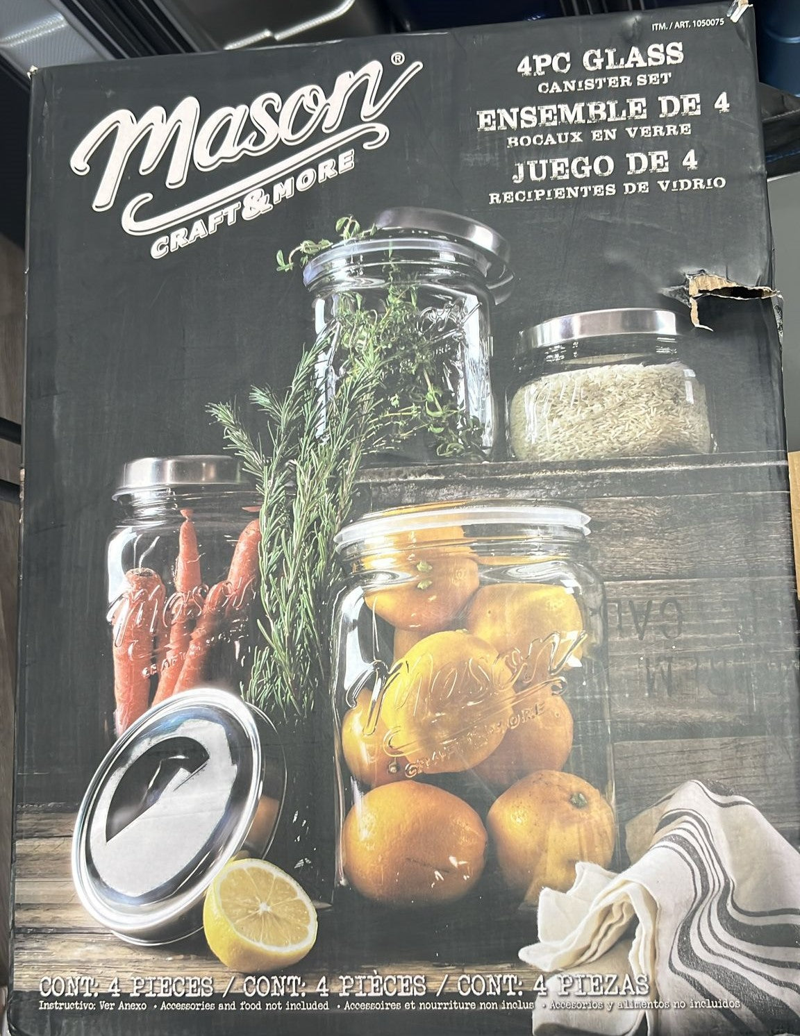 Mason 4-piece Glass Canister Set