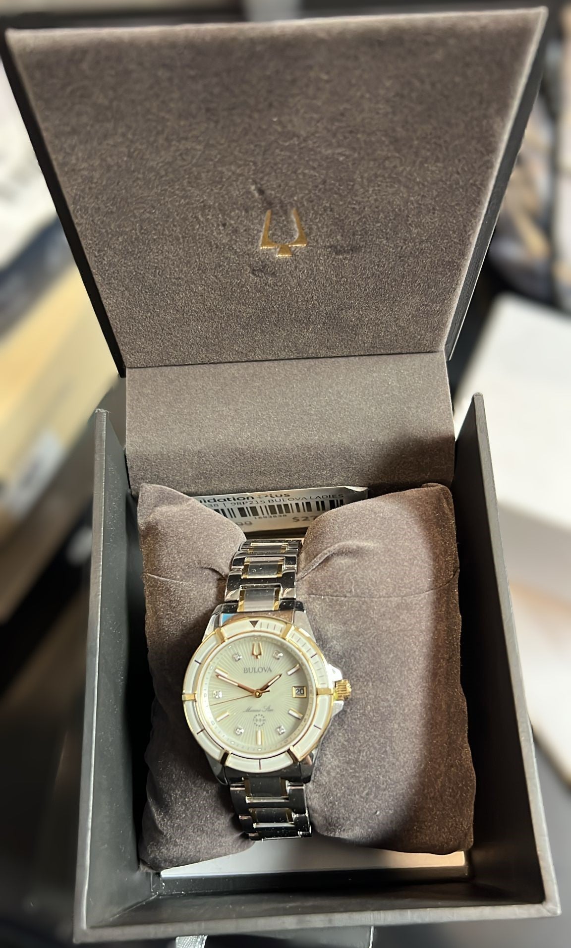 Bulova Women's Marine Star Two Tone Stainless Steel Diamond Accent Bracelet Watch - 98P215