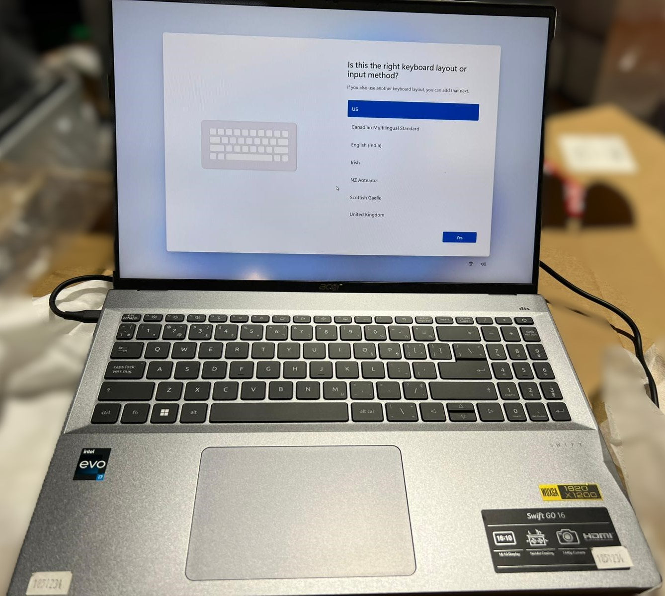 Acer Swift Go 16-in. Touchscreen Intel Evo Laptop, Intel Core Ultra 9 185H - 16GB RAM, 1TB SSD