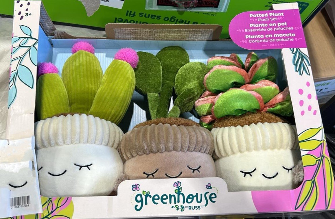 GREENHOUSE BY RUSS 12 POTTED PLUSH PLANT 3 PACK