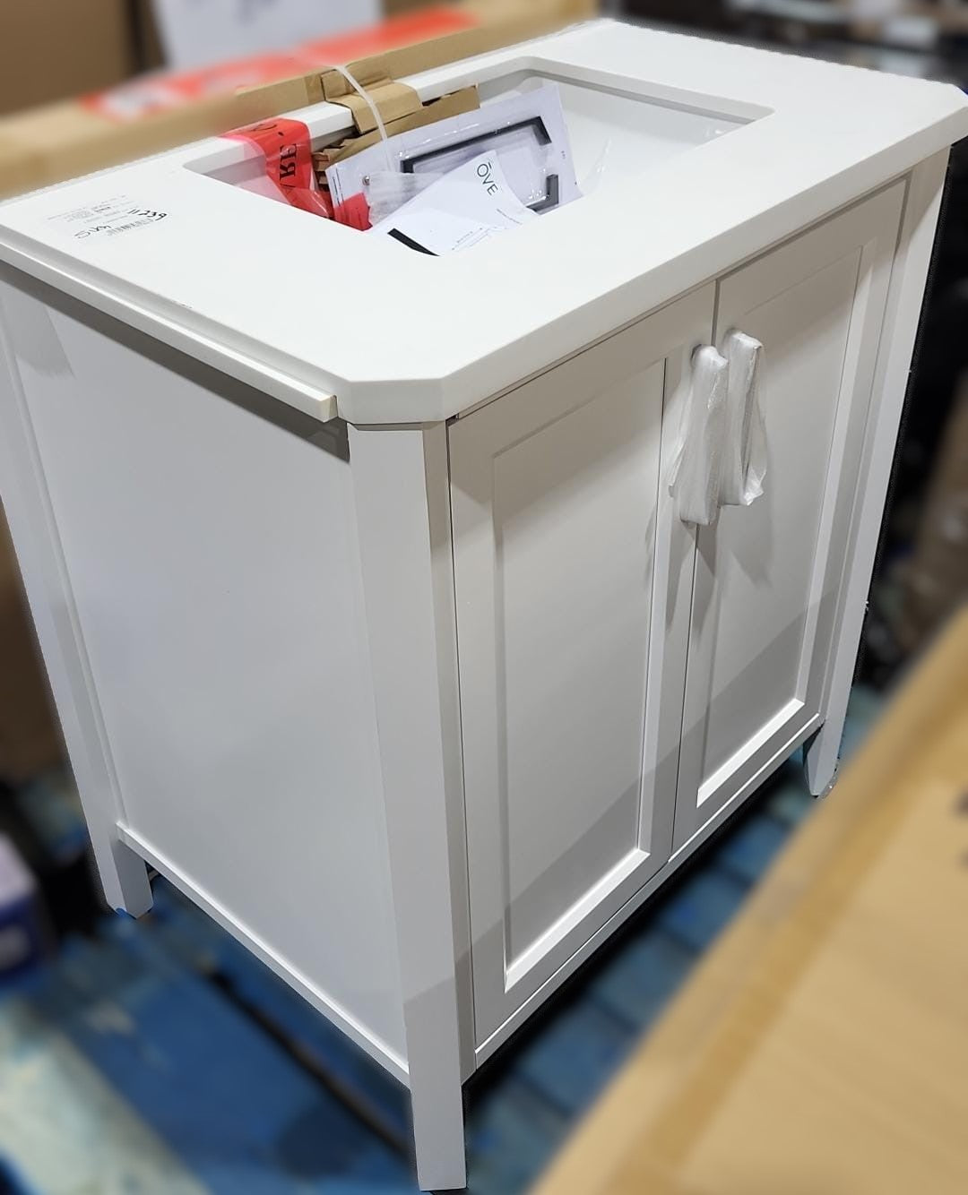 OVE Decors Flora 30 in. Vanity in White with White Quartz Countertop