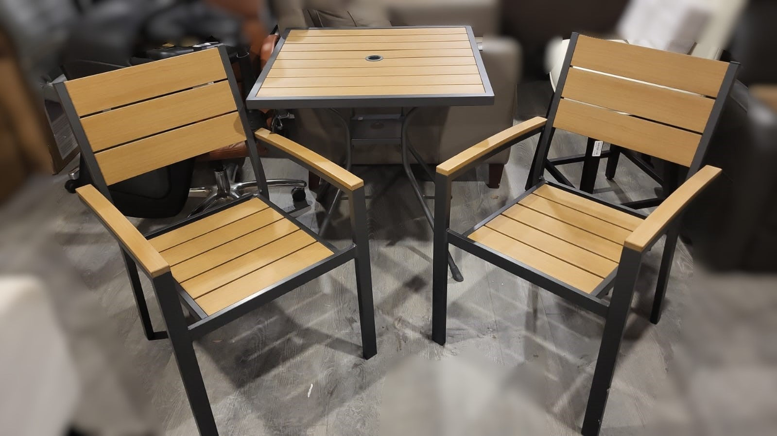 SunVilla Newport Stackable Patio Chair, Faux Wood