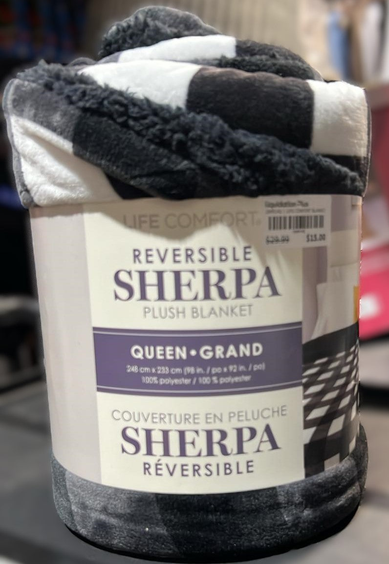 LIFE COMFORT PLUSH BLANKET QUEEN – 98′′ X 92′