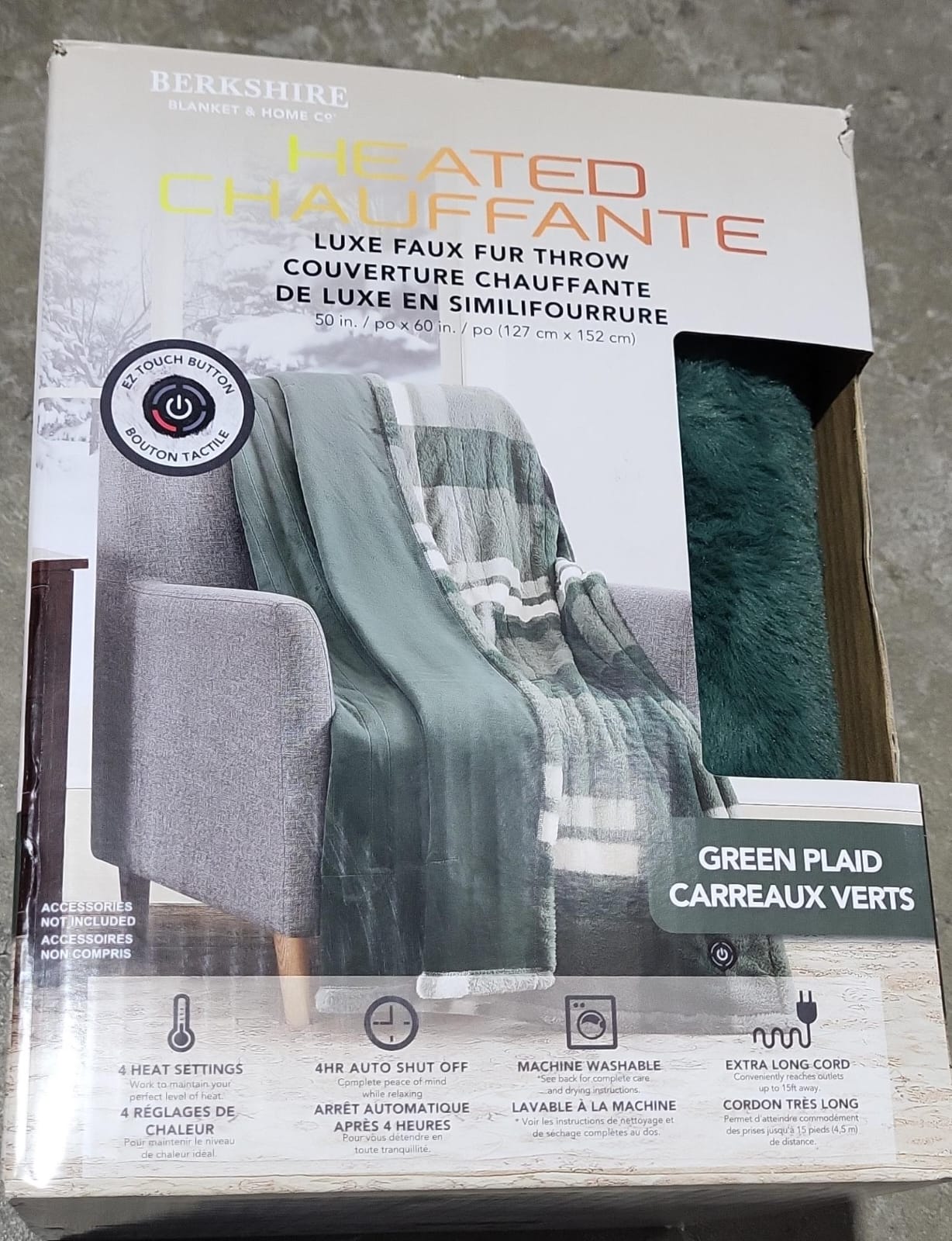 BERKSHIRE ELECTRIC HEATED THROW 50 X 60