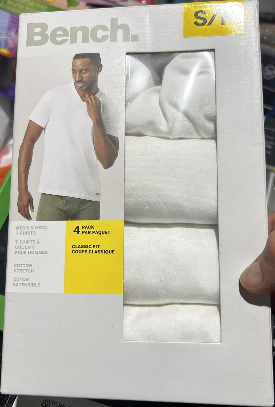 BENCH V-NECK T-SHIRTS 4PK MENS SIZES S-XL