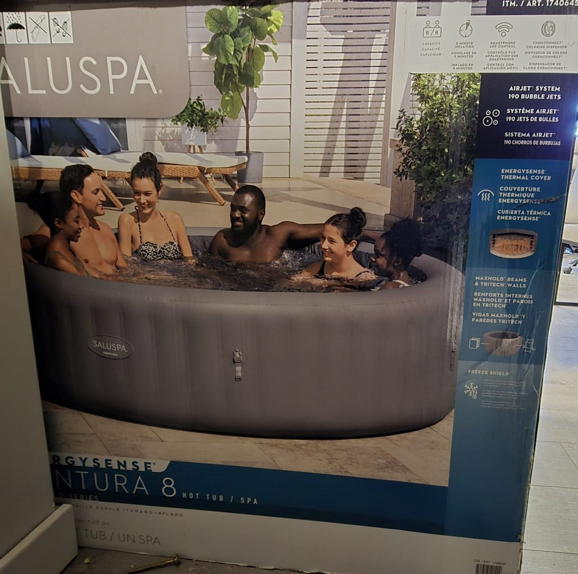 SaluSpa Ventura EnergySense Smart AirJet Inflatable Hot Tub Spa, 6-8 person
