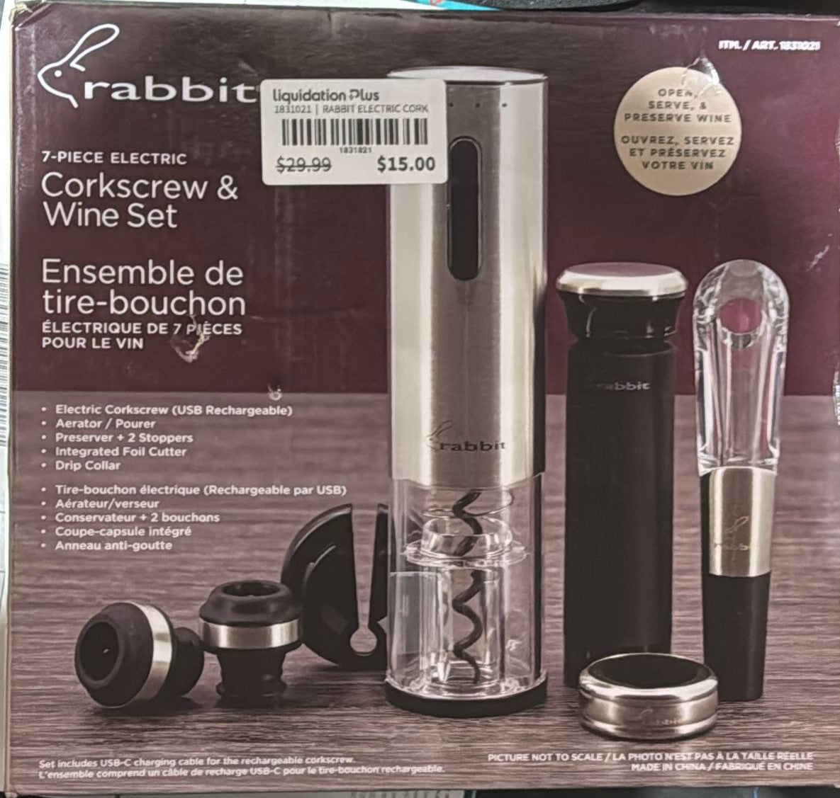 RABBIT ELECTRIC CORKSCREW 7 PIECES