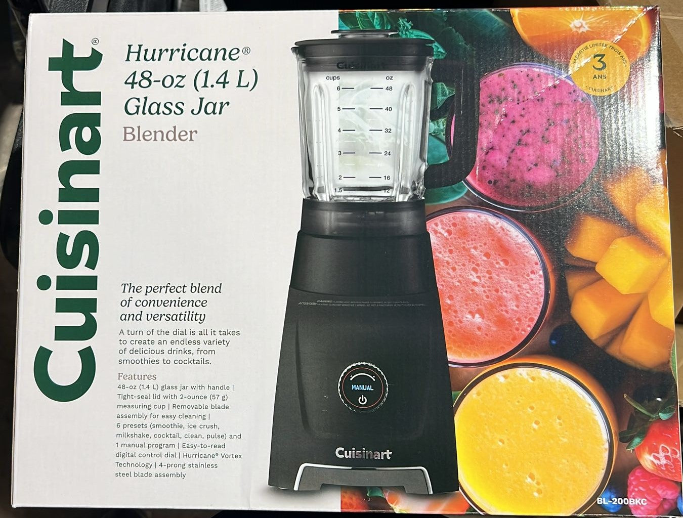 Cuisinart Hurricane Blender with 48 oz. Glass Jar