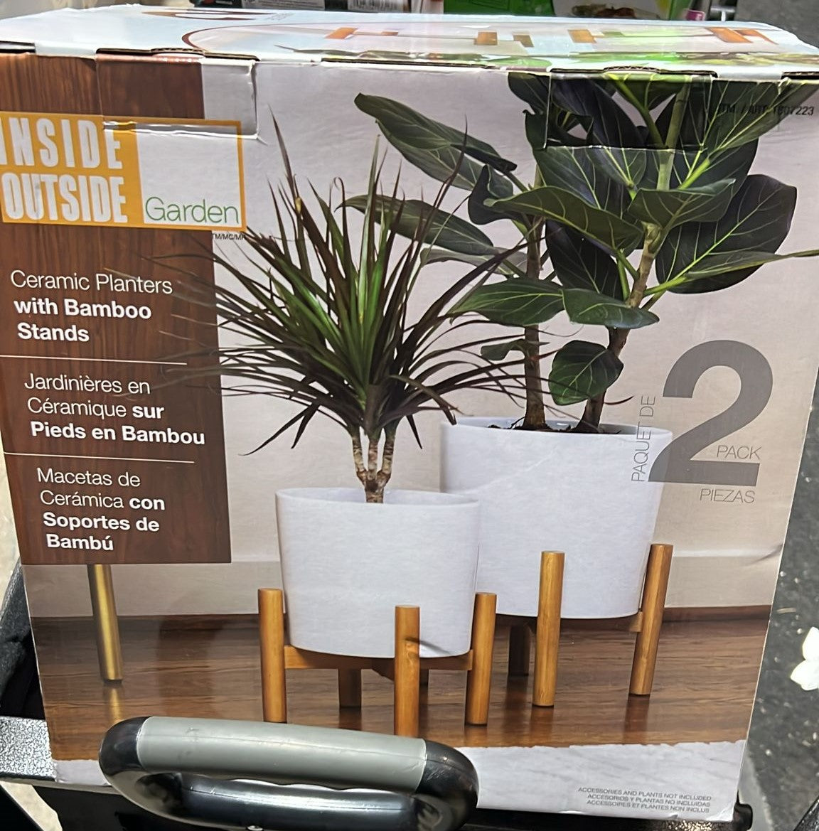 MULLALLY CERAMIC PLANTER 2 PACK WITH STAND