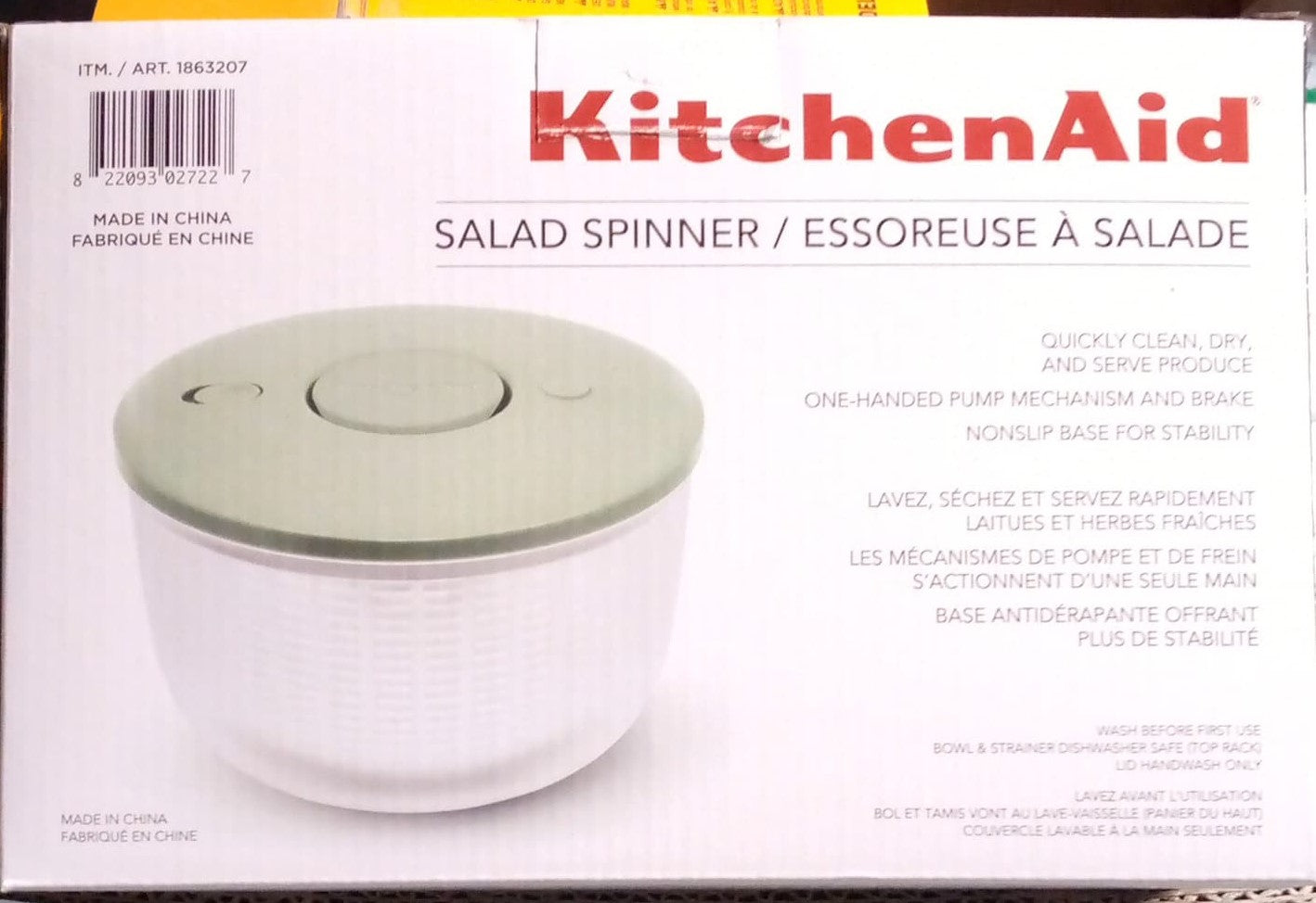 KITCHENAID SALAD SPINNER 6 98 L 7 37 QT