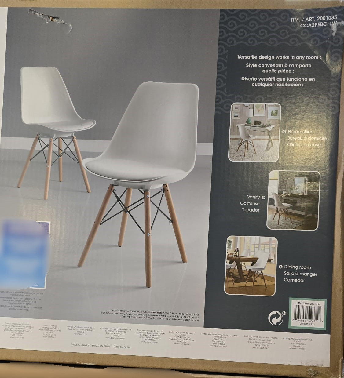 2pk Eiffel Base Chairs (White)