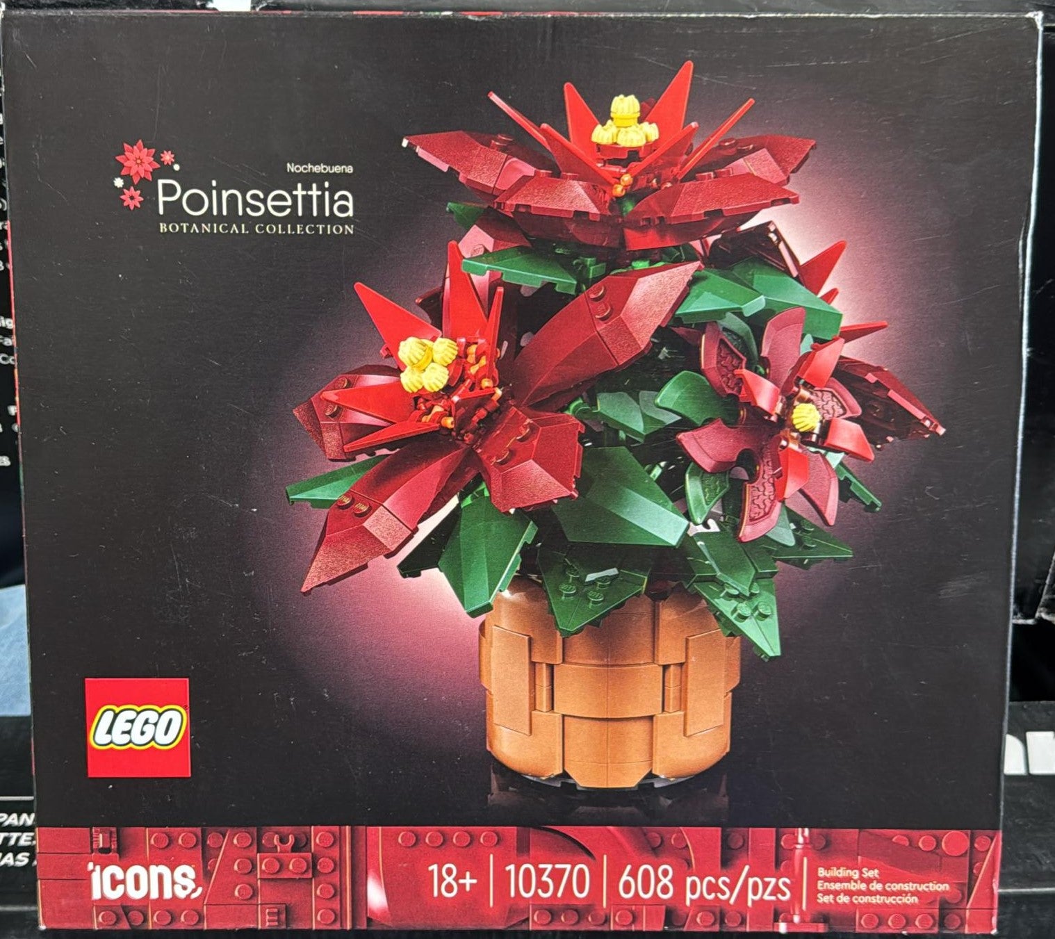 LEGO Icons Poinsettia Plant Building Set and Centerpiece Table Decoration 10370