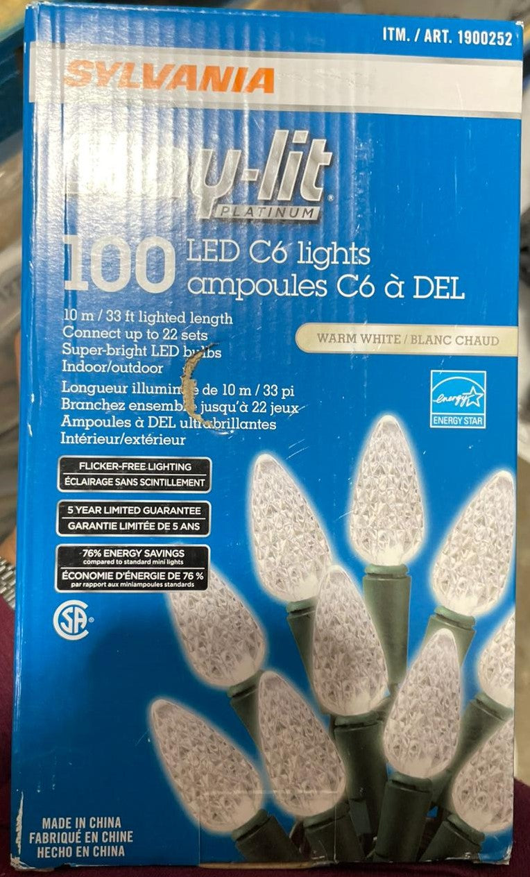 SYLVANIA STAY-LIT 100 C6 LED LIGHTS WARM WHITE