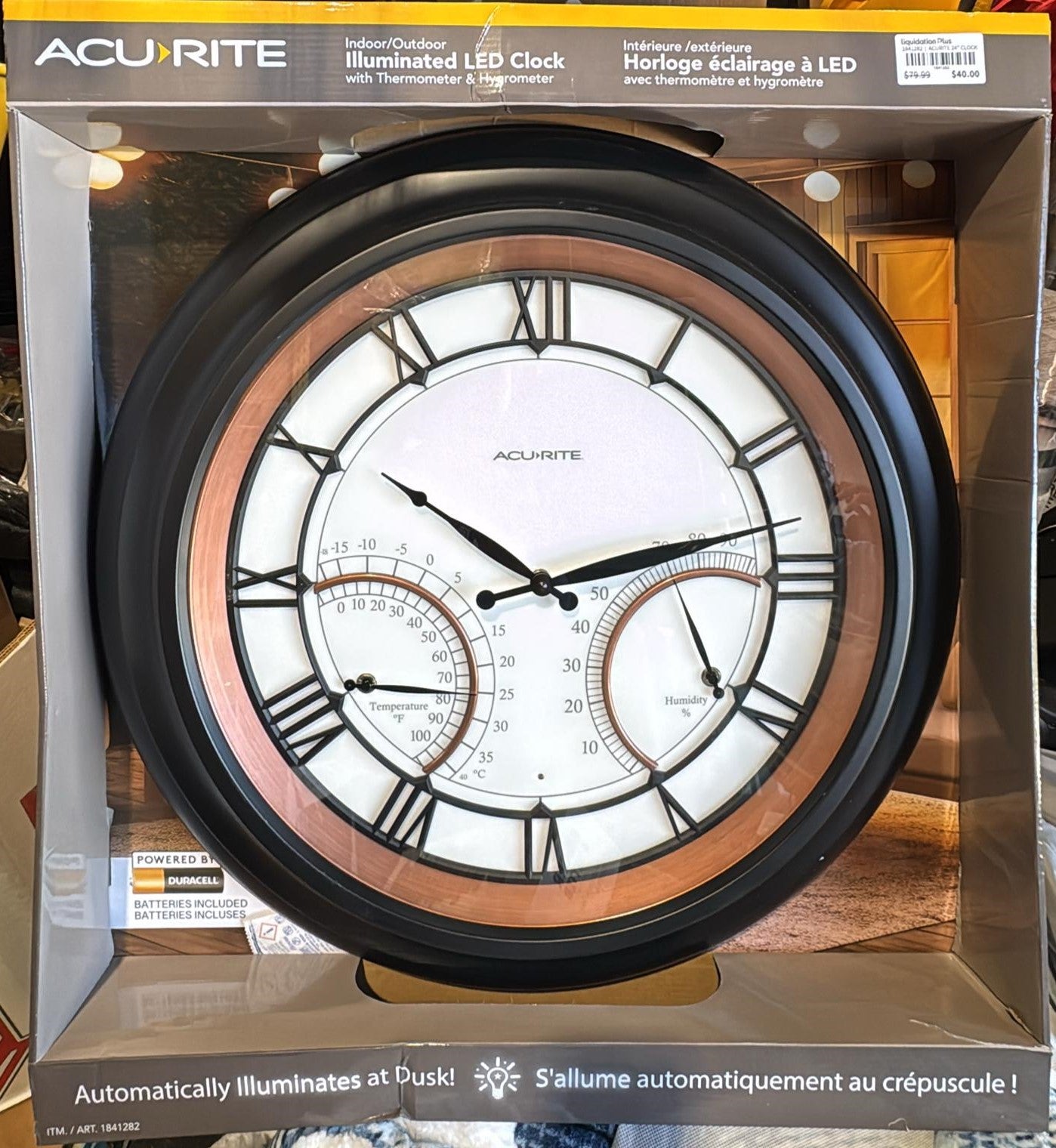 ACURITE 24″ OUTDOOR CLOCK WITH TEMPERATURE