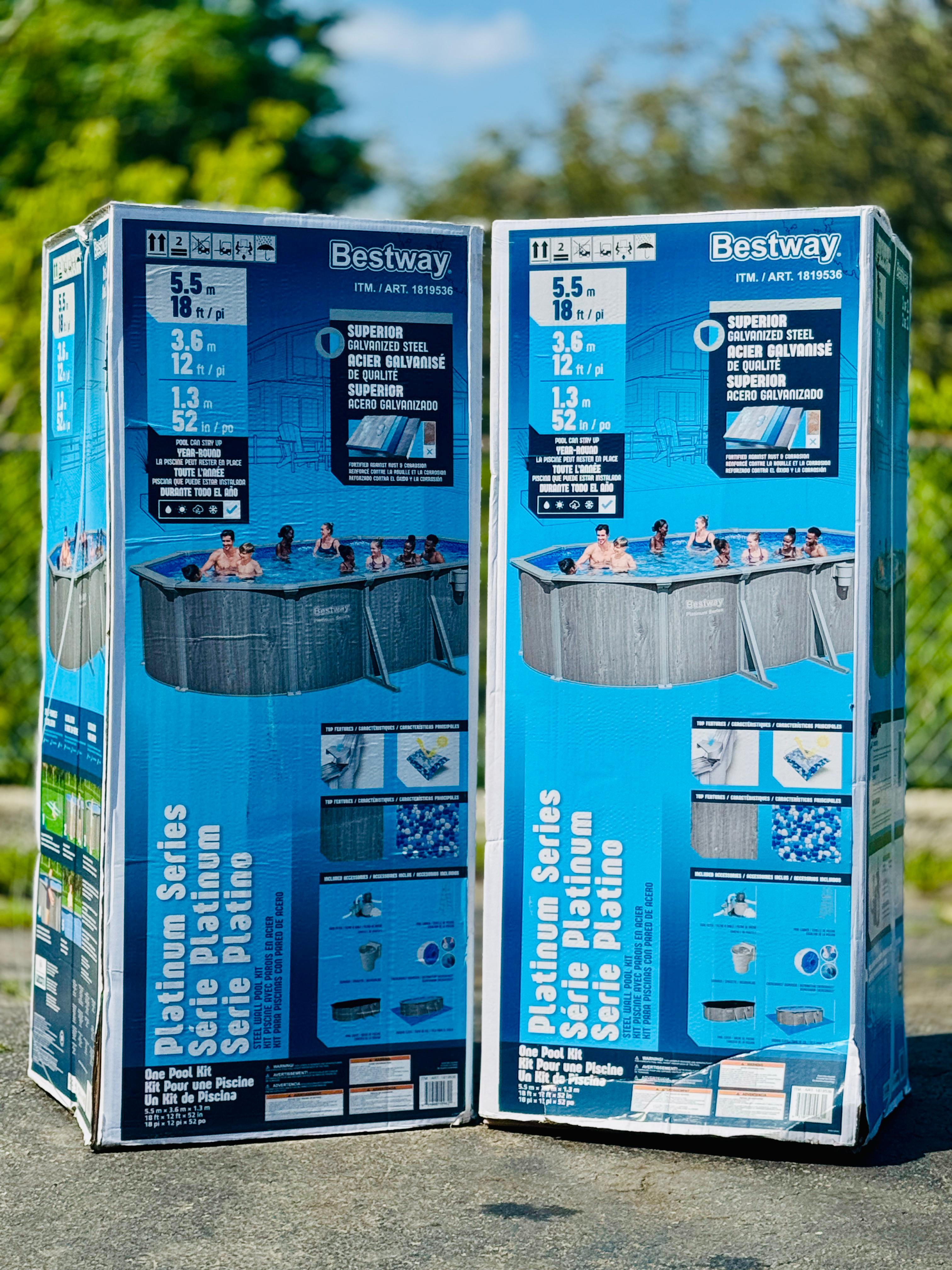 Bestway Power Steel Oval Above-ground Pool - 5.50 m (18 ft) (2 boxes)