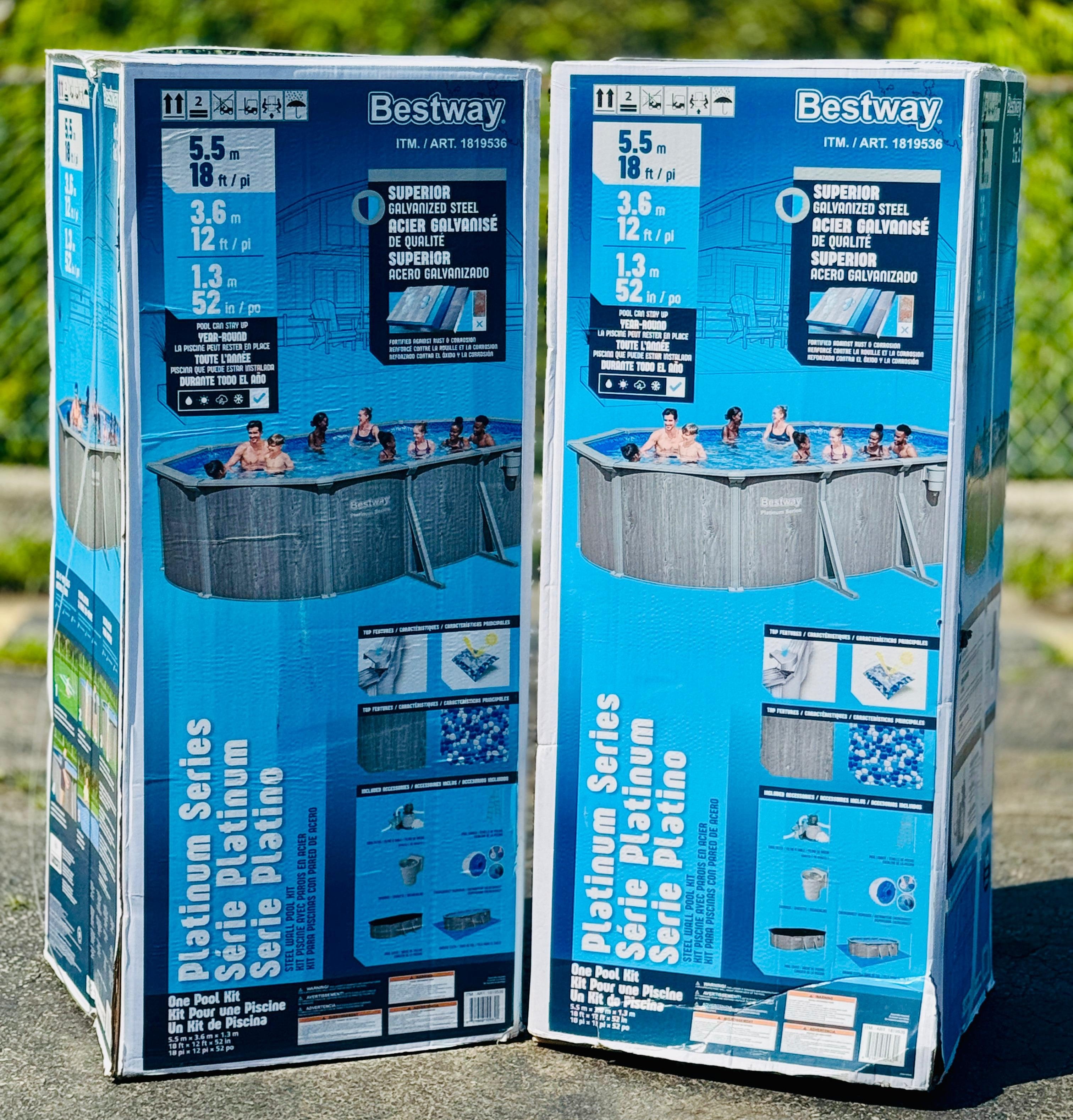 Bestway Power Steel Oval Above-ground Pool - 5.50 m (18 ft) (2 boxes)