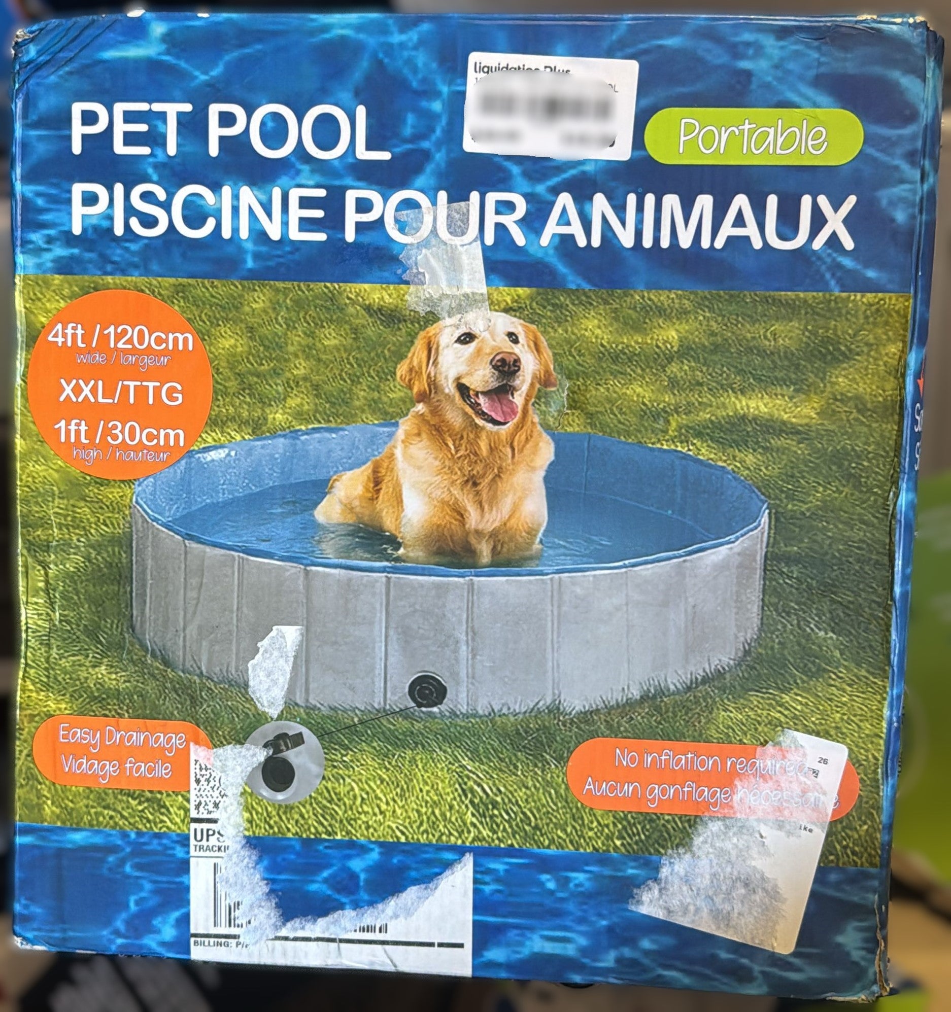 Foldable Pet Pool, 4 ft x 1 ft