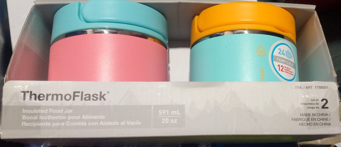 Thermoflask 590 ml (20 oz) Insulated Food Jar, 2-pack